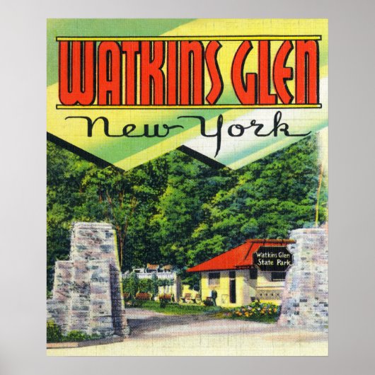 Haupteingang Aussicht auf den Watkins Glen Staat P Poster (Vorne)