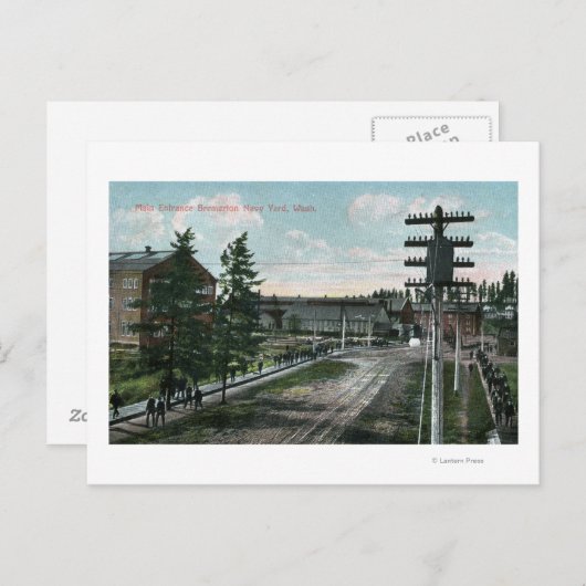 Haupteingangsansicht der Marine Postkarte (Vorne/Hinten)