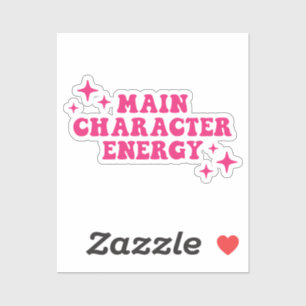 Hauptfigur Energie rosa Aufkleber