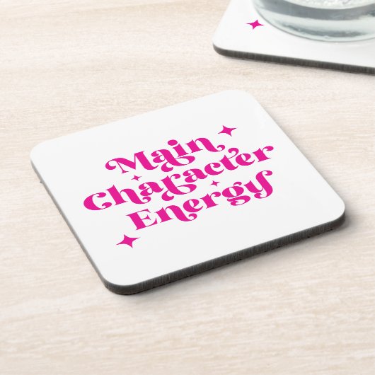 Hauptfigur Energie rosa Getränkeuntersetzer (Linke Seite)