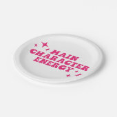 Hauptfigur Energie rosa Pappteller (Schrägansicht)