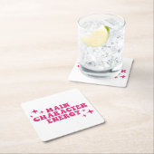 Hauptfigur Energie rosa Rechteckiger Pappuntersetzer (Vor Ort)