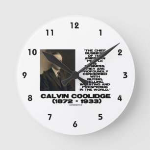 Hauptgeschäft des amerikanischen Volkes ist das Ge Runde Wanduhr