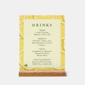 Hauptgetränk Lemon-Drinks-Menü-Schild Acrylschild (Vorderseite)