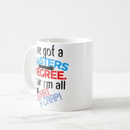 Hauptgrad-Abschluss-lustige Kaffee-Tasse MSW MBA Kaffeetasse (Vorderseite Links)