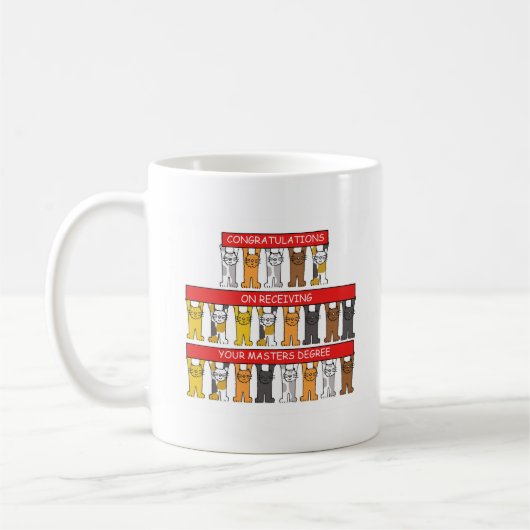 Hauptgrad-Glückwünsche, Cartoon-Katzen Kaffeetasse (Links)
