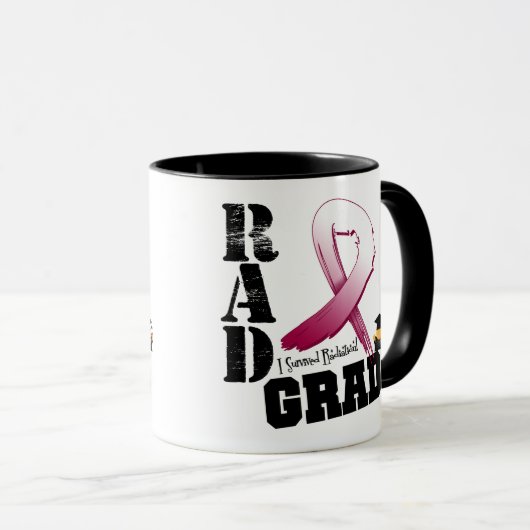 Haupthals-Krebs-Strahlentherapie-KRASSER Absolvent Tasse (VorderseiteRechts)