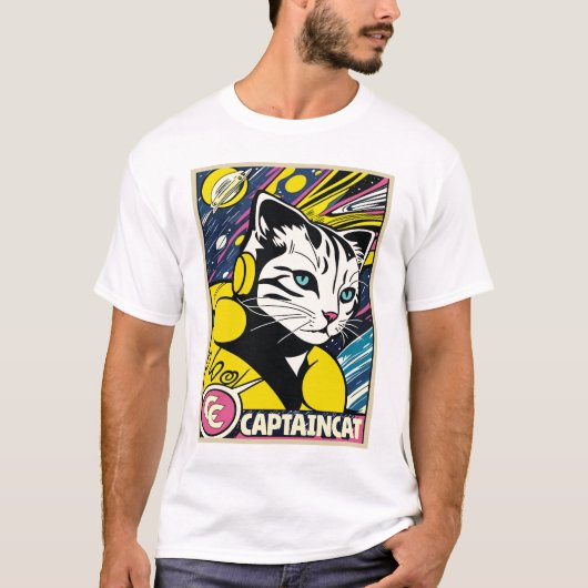 Hauptkatze des Weltraums T-Shirt (Vorderseite)