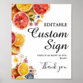 Hauptkennzeichen für Citrus Custom Brautparty Poster (Vorne)