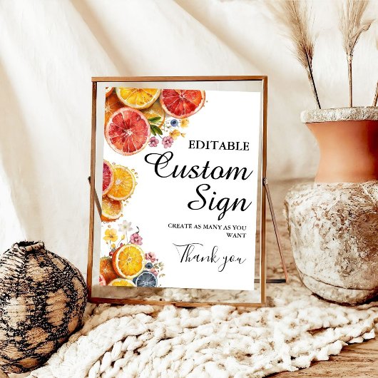 Hauptkennzeichen für Citrus Custom Brautparty Poster