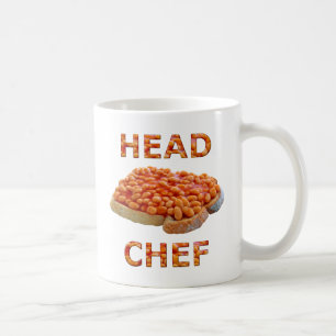 HauptKochs-Bohnen auf Toast-Kaffee-Tasse Kaffeetasse