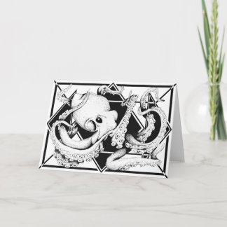 Hauptkraken-Gruß-Karte Karte