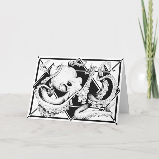 Hauptkraken-Gruß-Karte Karte (Vorderseite)