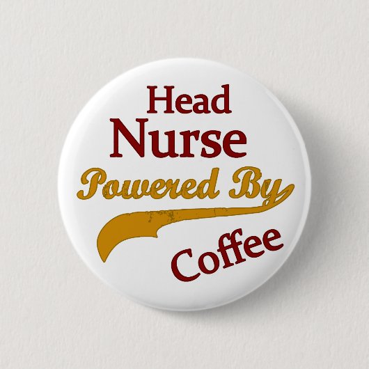 Hauptkrankenschwester angetrieben durch Kaffee Button (Vorderseite)