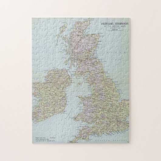 Hauptlandstraßen der britischen Inseln Puzzle (Vertikal)