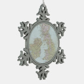 Hauptlandstraßen der britischen Inseln Schneeflocken Zinn-Ornament (Links)