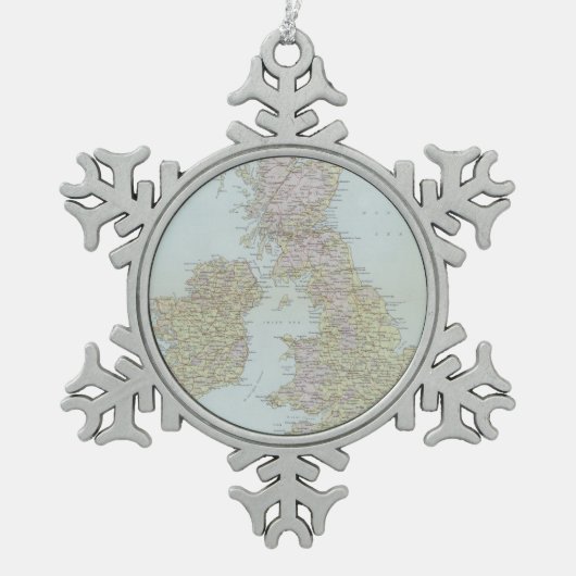 Hauptlandstraßen der britischen Inseln Schneeflocken Zinn-Ornament (Vorderseite)