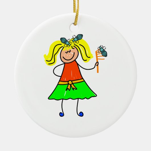 Hauptlaus-Kind Keramik Ornament (Vorne)