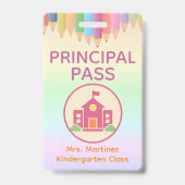 Hauptlehrer-Pass-Abzeichen mit Pastell-Regenbogen Ausweis (Vorderseite)