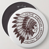 Häuptling der Native Americans Button (Vorne & Hinten)