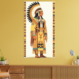 Häuptling der Native Americans Leinwanddruck