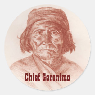 Häuptling Geronimo, historisches Porträt eines Apa Runder Aufkleber