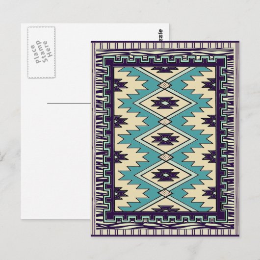 Häuptling-Muster Postkarte (Vorne/Hinten)