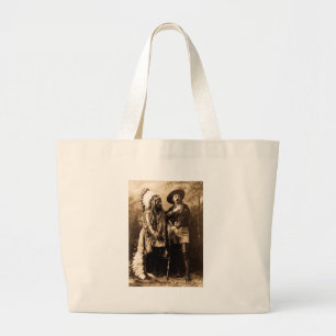 Häuptling Sitting Bull und Buffalo Bill 1895 Jumbo Stoffbeutel
