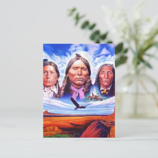 Häuptlinge von amerikanische Ureinwohner Postkarte (Stehend Vorderseite)