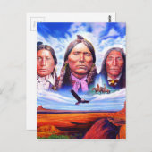 Häuptlinge von amerikanische Ureinwohner Postkarte (Vorne/Hinten)