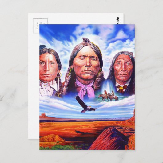 Häuptlinge von amerikanische Ureinwohner Postkarte (Vorne/Hinten)