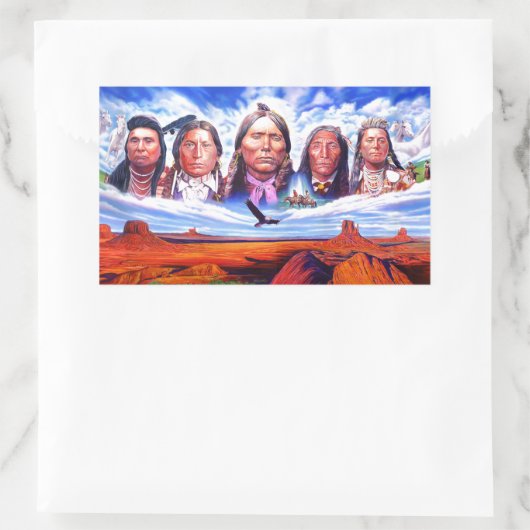 Häuptlinge von amerikanische Ureinwohner Rechteckiger Aufkleber (Tasche)
