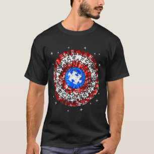 Hauptmann Autismus Bewusstsein Puzzle Superhero Sc T-Shirt