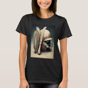 Hauptmann des Cricket-Teams Vintag Cricket Bat and T-Shirt