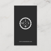 Hauptmann - Retro Nautical Monogramm Visitenkarte (Rückseite)