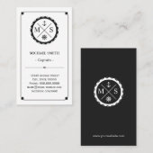 Hauptmann - Retro Nautical Monogramm Visitenkarte (Vorne/Hinten)