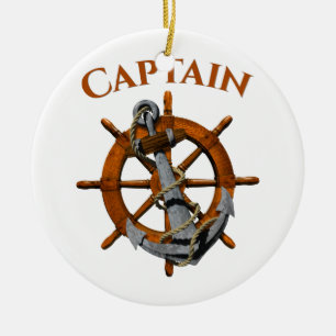 Hauptmann und nautischer Anker Keramikornament
