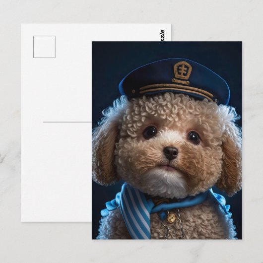 Hauptmann von Poodle Postkarte (Vorne/Hinten)