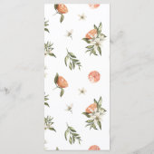 Hauptmenü Orange Brautparty Squeeze Menükarte (Rückseite)