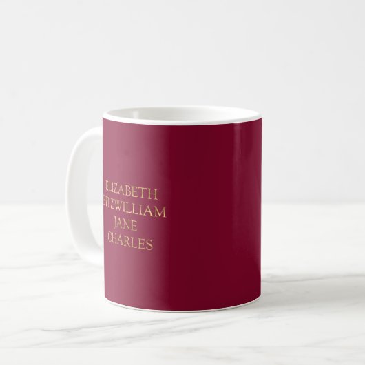 Hauptmerkmale von Stolz und Vorurteilen Kaffeetasse (Vorderseite Links)