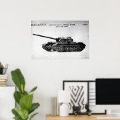 Hauptpanzer des Sowjet-T-54 Poster (Heimbüro)