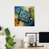 Hauptplatine - Abstrakte Art der Computertechnik Poster (Heimbüro)