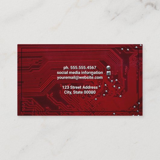 Hauptplatine | Red Microchip | Tech Visitenkarte (Rückseite)