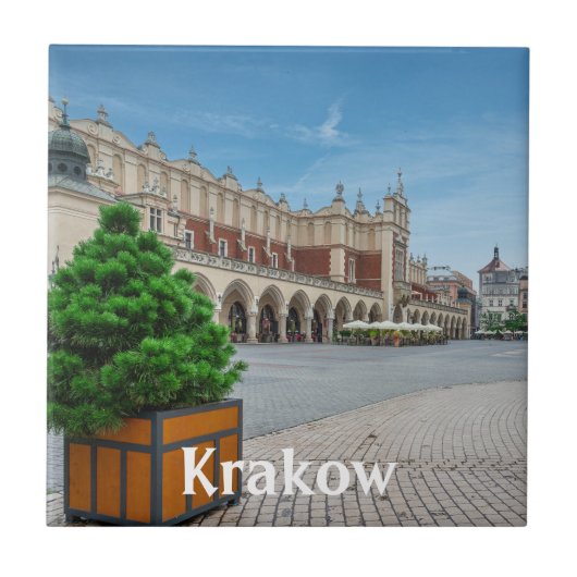 Hauptplatz der Altstadt von Krakau, Polen Fliese (Vorderseite)