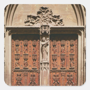 Hauptportal der Kathedrale Saint-Sauveur Quadratischer Aufkleber
