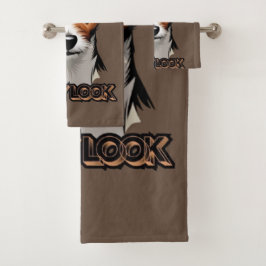 Hauptportrait "White and Brown Terrier" Badhandtuch Set