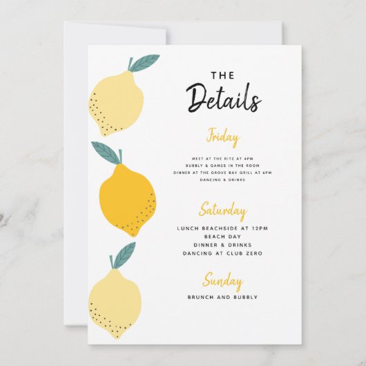 Hauptpresse Bachelorette Wochenende Einladung (Rückseite)