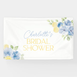Hauptpresse Blue Floral Zitrus Hochzeitsdusche  Banner