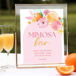 Hauptpresse Brautparty Mimosa Bar Sign Poster