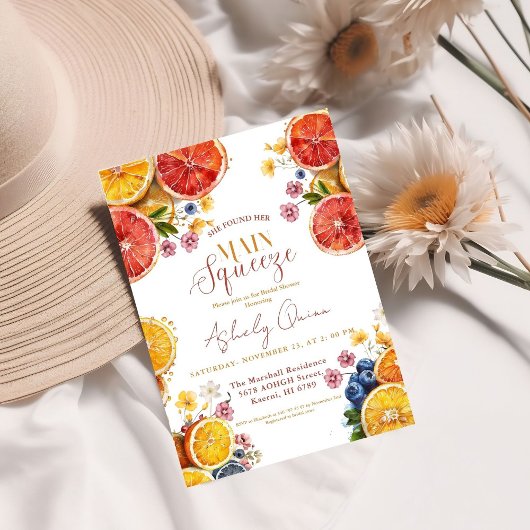 Hauptpresse Citrus Bridal Dusche Einladung